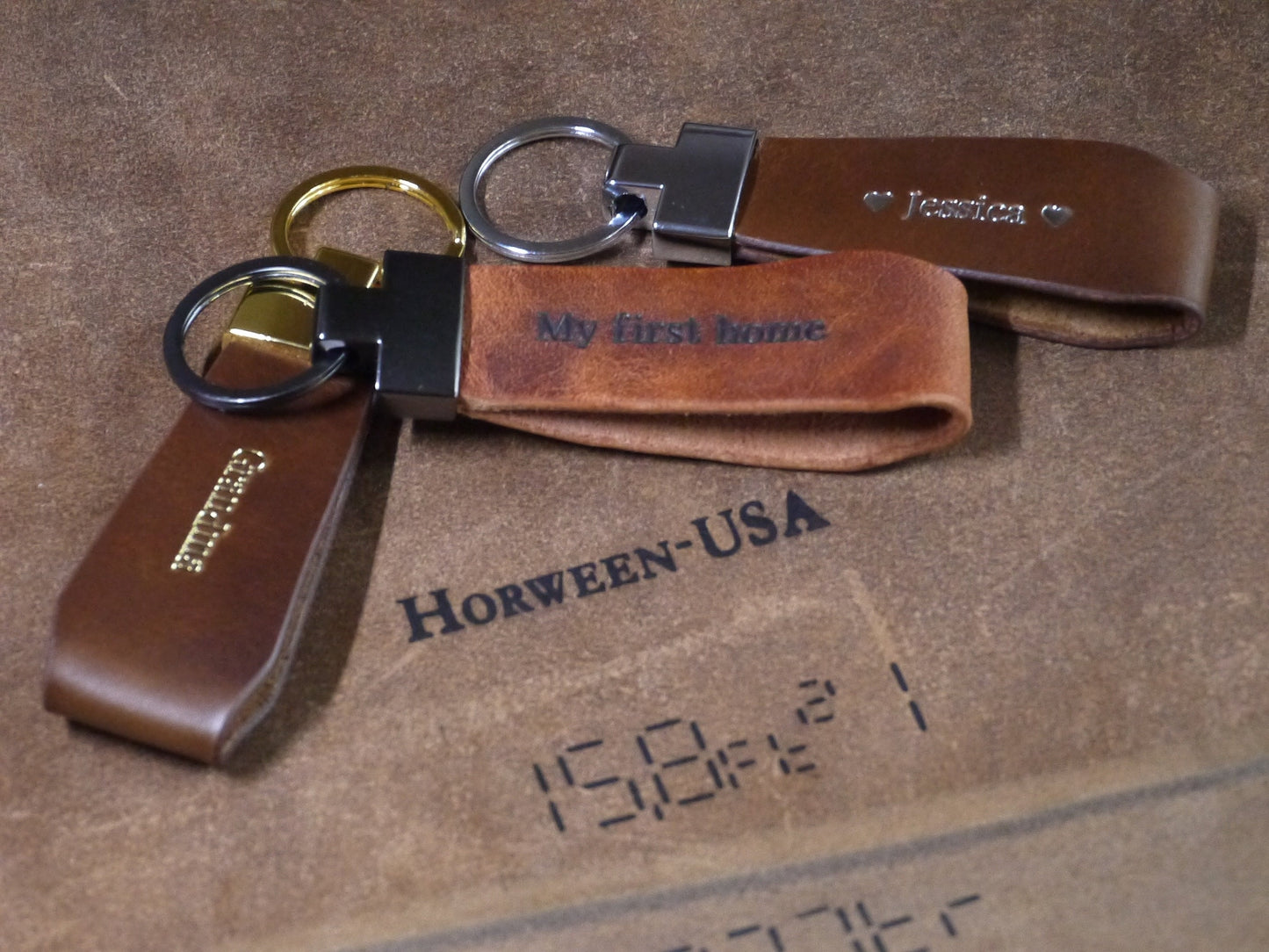 Horween leather key ring UK