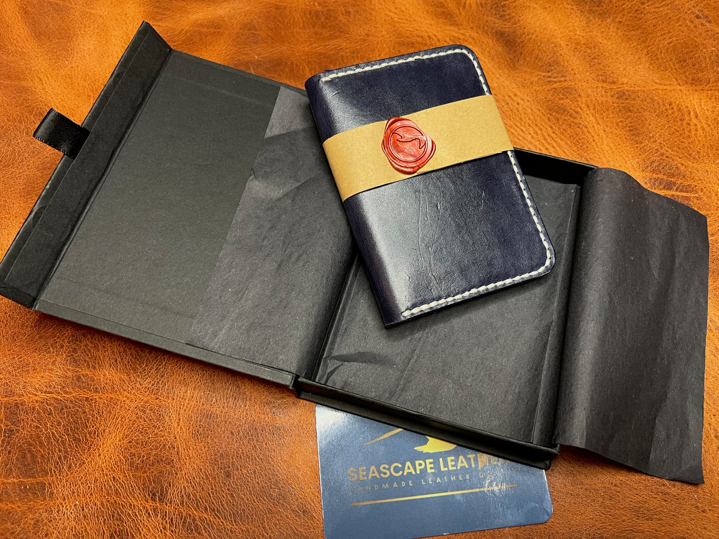 Blue Chief Officer's wallet - minimalist leather card wallet
