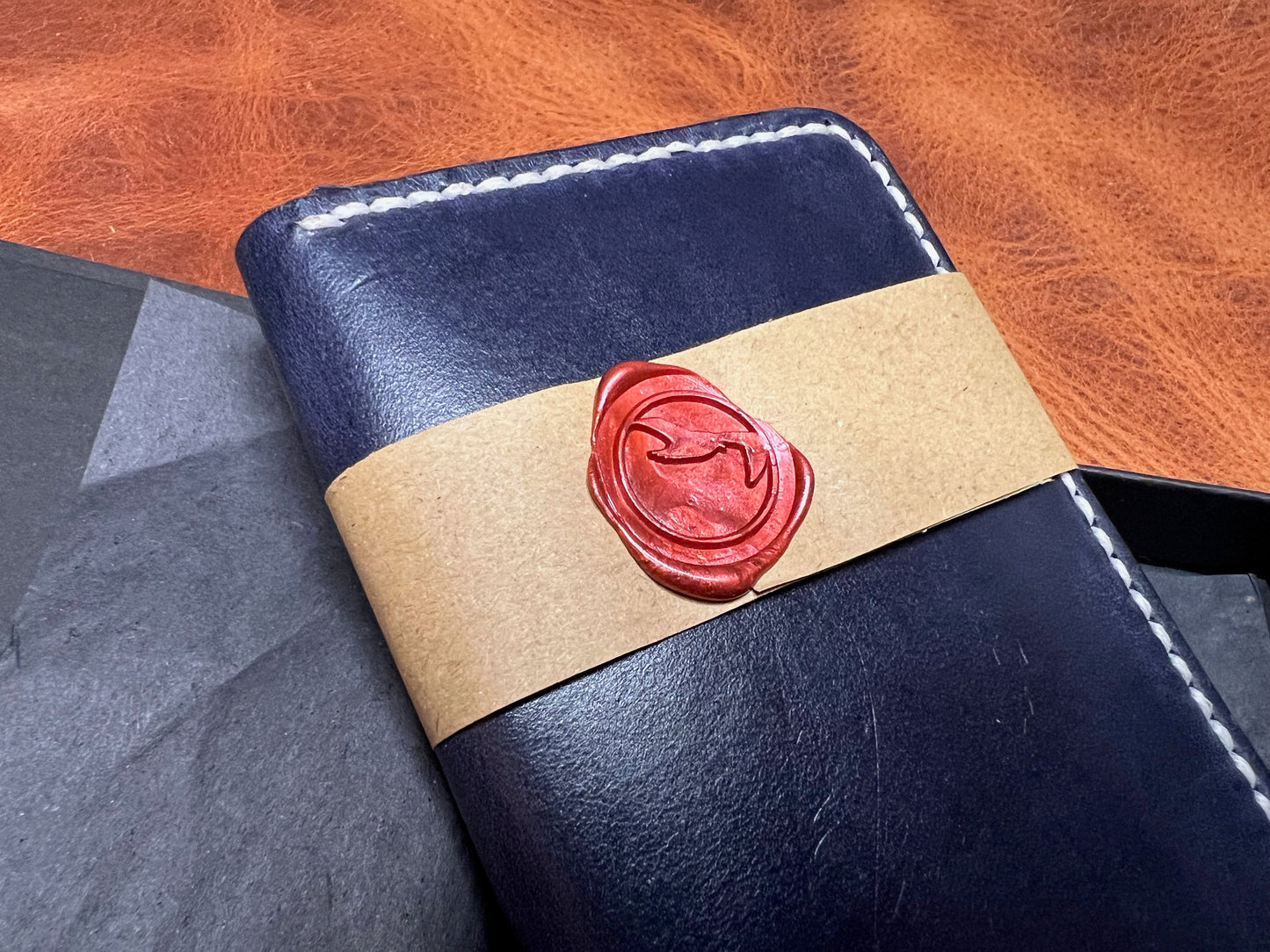 Blue Chief Officer's wallet - minimalist leather card wallet
