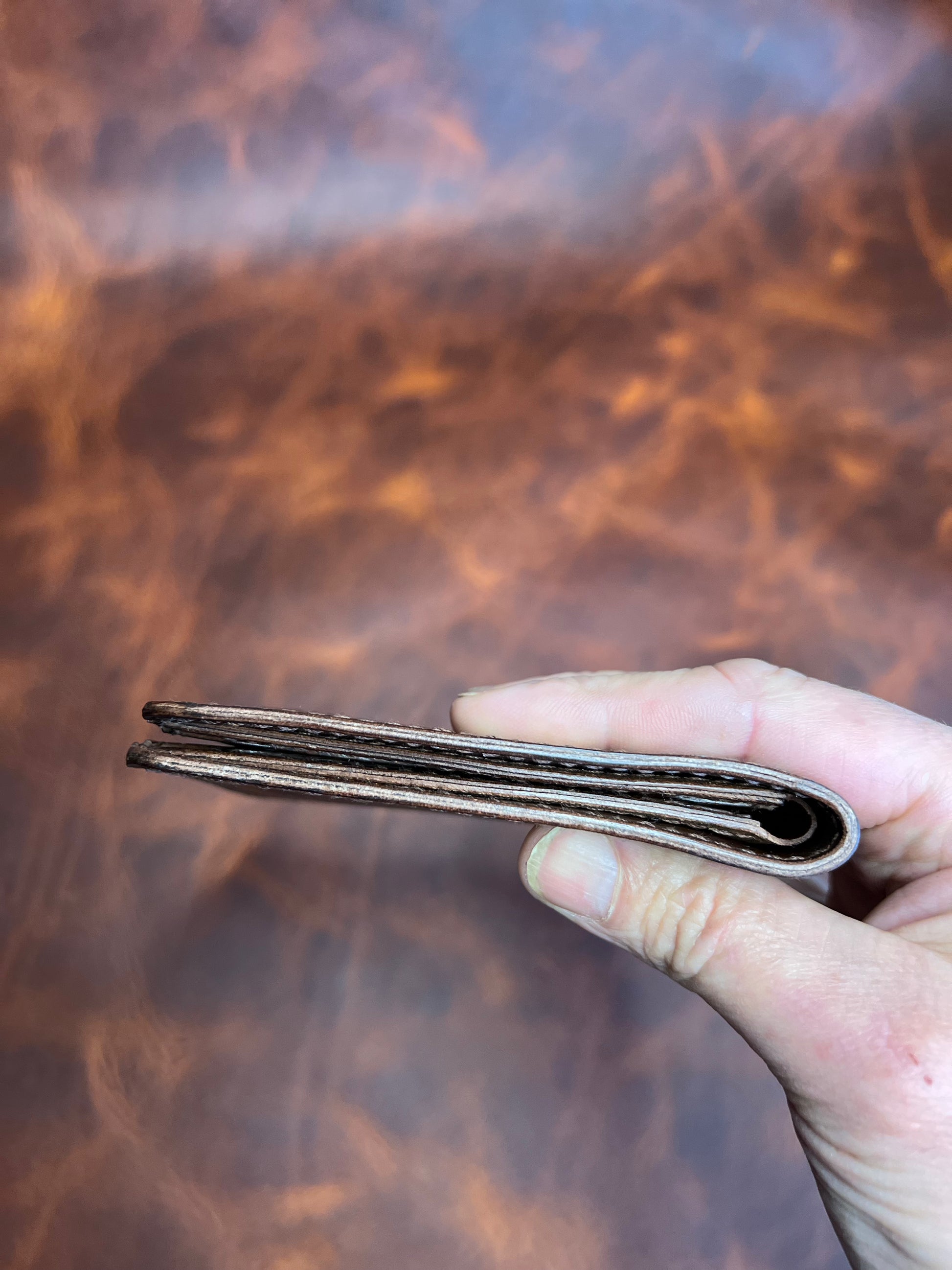 Thin leather wallet