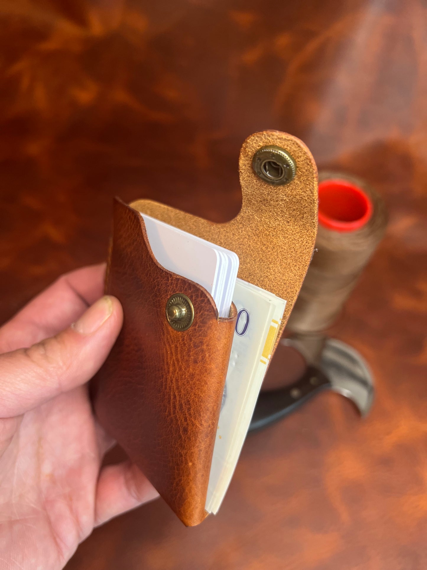 Bosun's leather wallet, minimalist handmade wallet