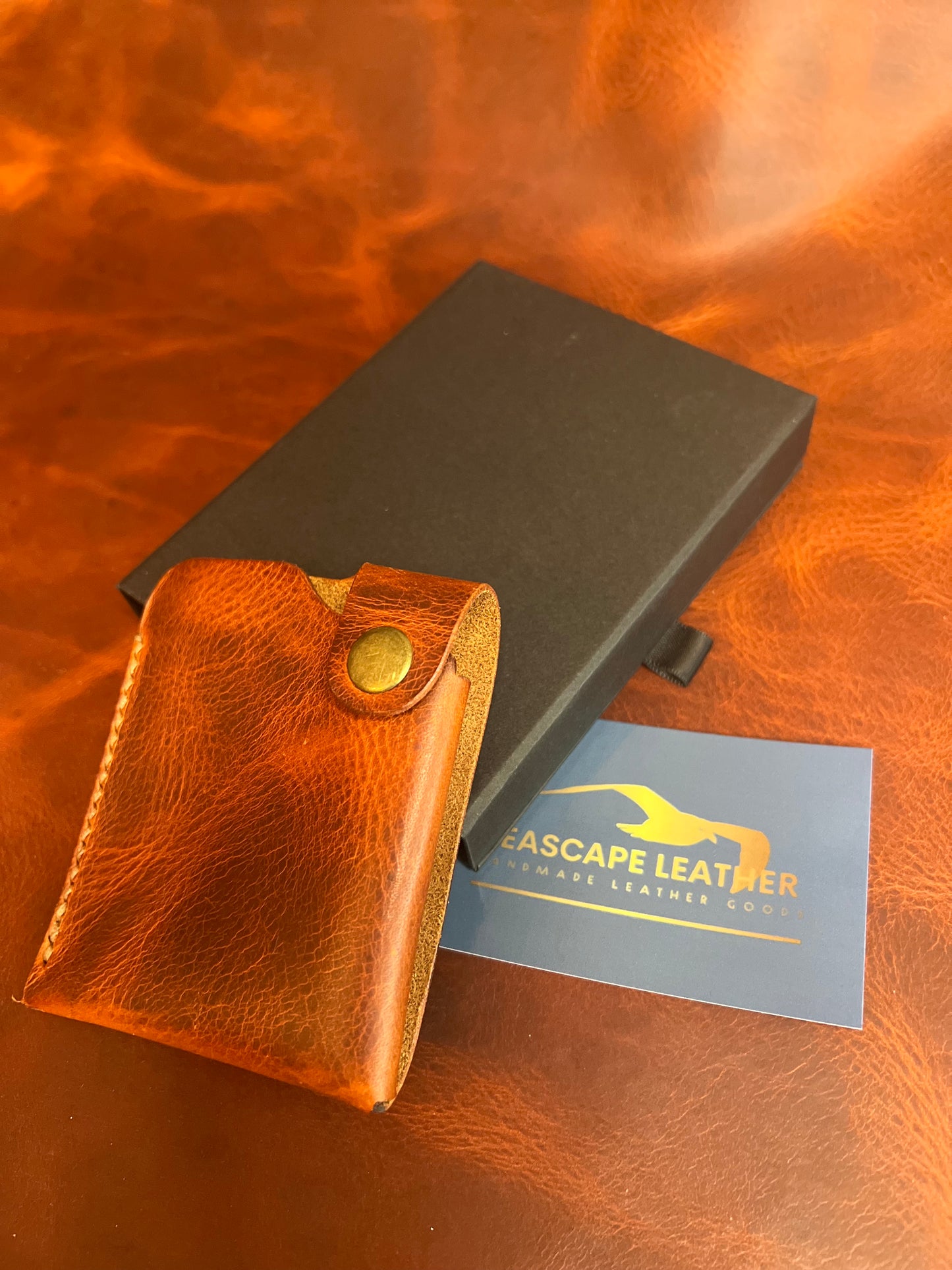 Bosun's leather wallet, minimalist handmade wallet