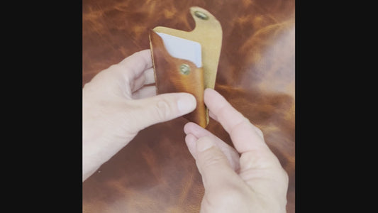 Bosun's leather wallet, minimalist handmade wallet